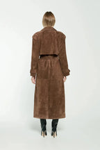 Women's Belted Faux-Suede Trench Coat, view 2
