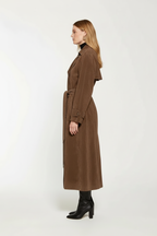 Women's Belted Faux-Suede Trench Coat, view 3