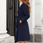 Women's Belted Wrap Coat with Bow-Tie Waist, view 2