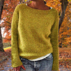 Women's Boat Neck Fine Knit Jumper, Yellow, view 1