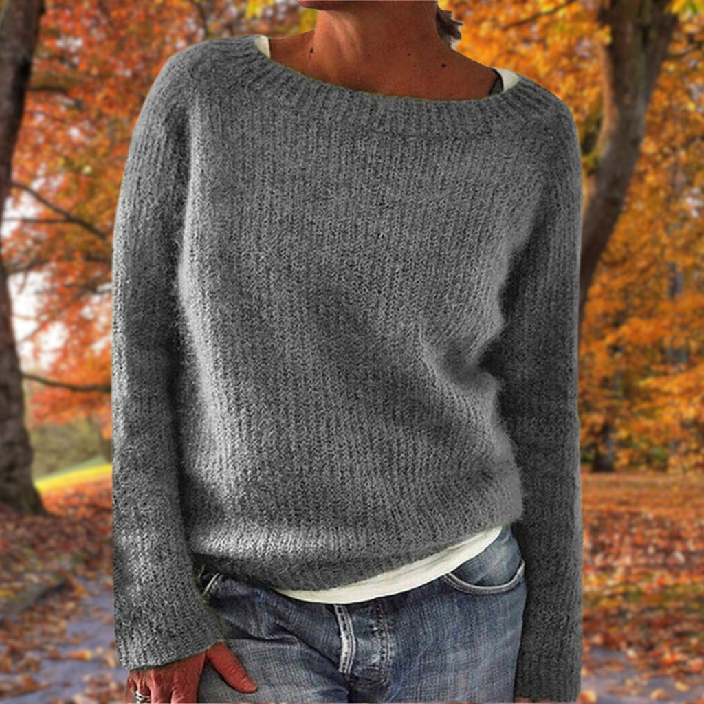 Women's Boat Neck Fine Knit Jumper, Grey, view 4