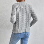 Women's Cable and Pointelle Knit Cardigan with Tortoiseshell Buttons, view 2