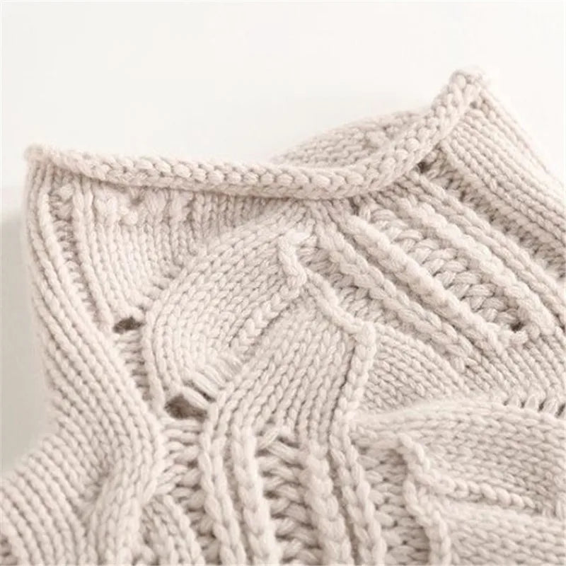 Women's Cable Knit Jumper with Pointelle Turtleneck, view 5