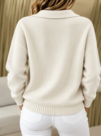 Women's Polo Collar Button-Neck Knit Jumper, view 9