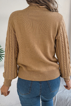 Women's Chevron Cable Knit Crew Neck Jumper, view 3