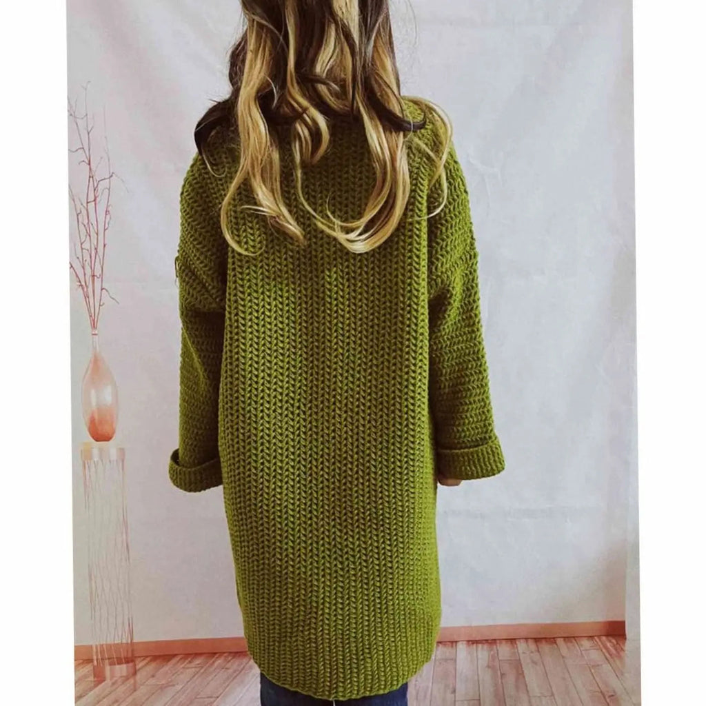 Women's Chunky Knit Cardigan with Front Pockets, view 4