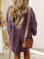 Women's Diamond and Cable Knit Mini Dress, view 2