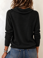 Women's Draped Cowl Neck Jumper with Ribbed Trim, view 11