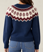 Women's Fair Isle Crew Neck Jumper with Patterned Yoke, view 3