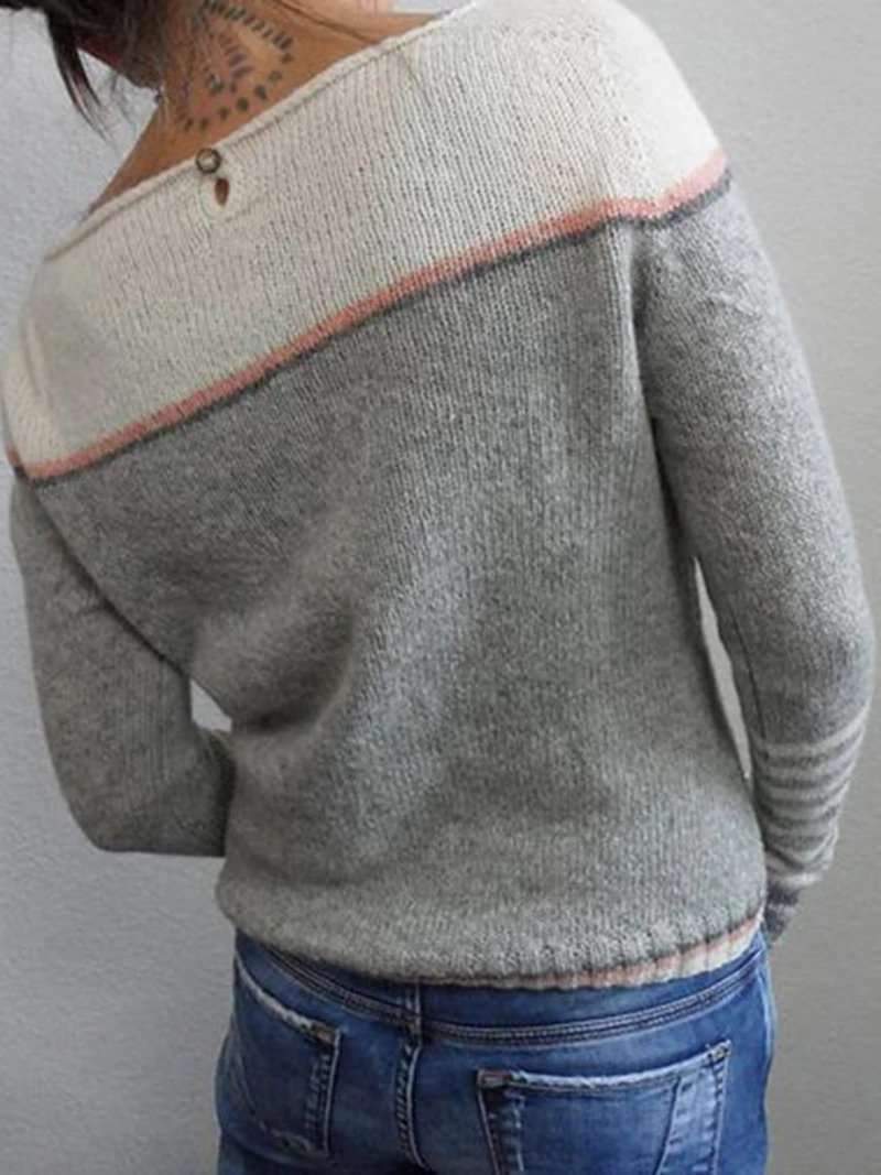 Women's Fine Knit Jumper with Contrast Shoulder Panel, view 2