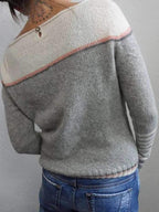 Women's Fine Knit Jumper with Contrast Shoulder Panel, view 2