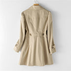 Women's Fitted Trench Coat with Gathered Shoulders, view 2
