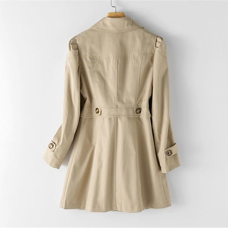 Women's Fitted Trench Coat with Gathered Shoulders, view 2