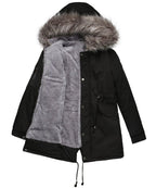 Women's Fleece-Lined Parka with Faux-Fur Hood Trim, view 2