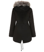 Women's Fleece-Lined Parka with Faux-Fur Hood Trim, view 3