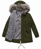 Women's Fleece-Lined Parka with Faux-Fur Hood Trim, view 5
