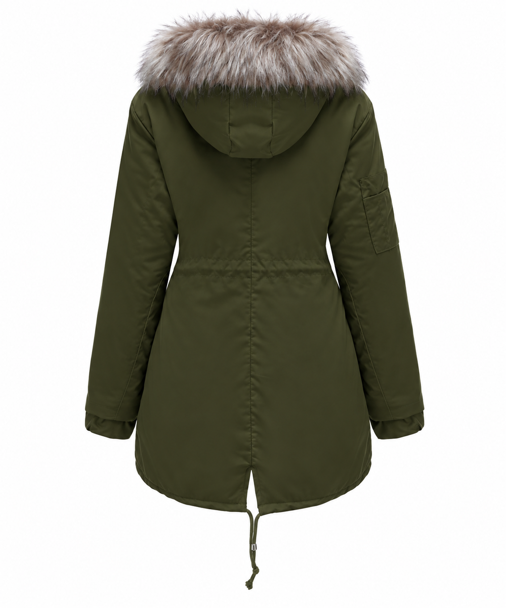 Women's Fleece-Lined Parka with Faux-Fur Hood Trim, view 6