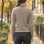 Women's Fluffy Turtleneck Jumper with Ribbed Cuffs, view 3