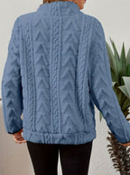 Women's Half Zip Fleece Pullover with Kangaroo Pocket and Textured Finish, view 16