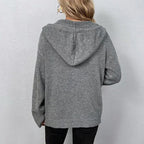 Women's Hooded Knit Cardigan with Statement Buttons, view 2