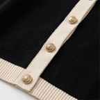 Women's Knit Cardigan with Gold Buttons and Chest Pockets, view 7