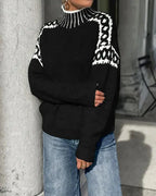 Women's Leopard-Print Yoke Mock-Neck Jumper, view 6