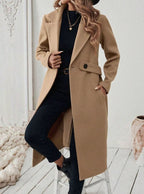 Women's Longline Coat with Buttoned Belt Detail, view 2