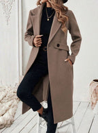 Women's Longline Coat with Buttoned Belt Detail, view 10