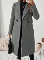 Women's Longline Coat with Buttoned Belt Detail, view 16