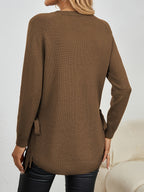 Women's Longline Crew Neck Jumper with Side Bows, view 6
