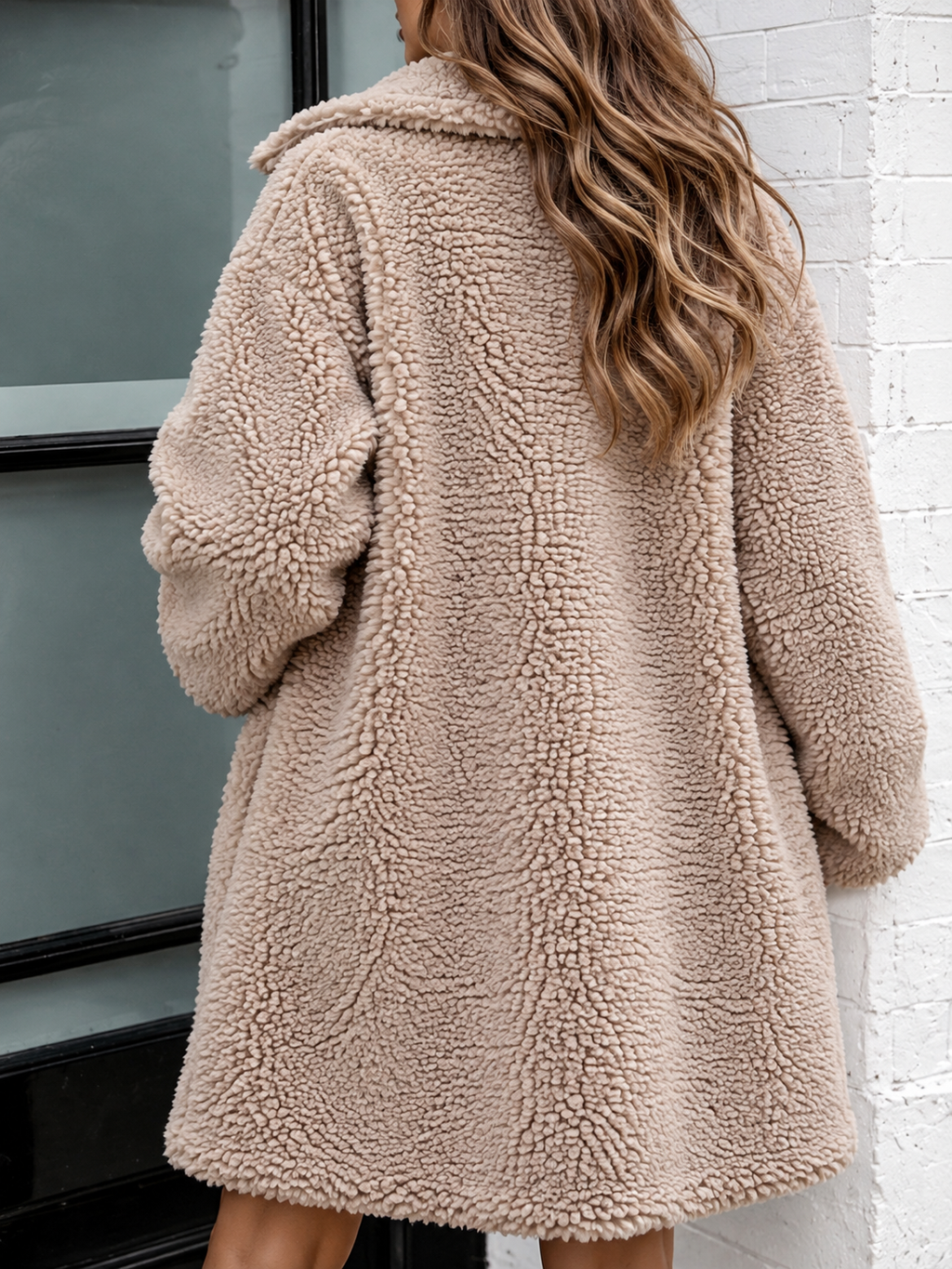 Women's Longline Open-Front Teddy Coat, view 4
