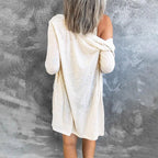 Women's Mid-Thigh Open Front Cardigan with Snap Buttons, view 6
