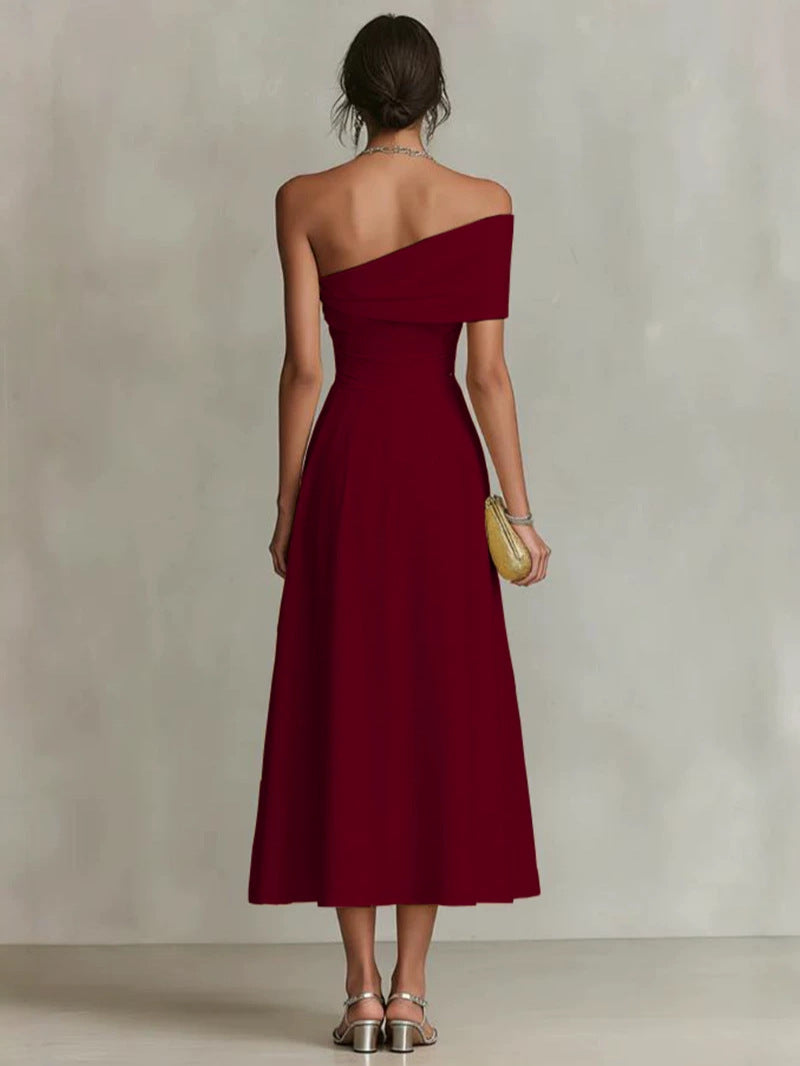 Women's Off-Shoulder A-Line Maxi Dress with Full Skirt, view 2