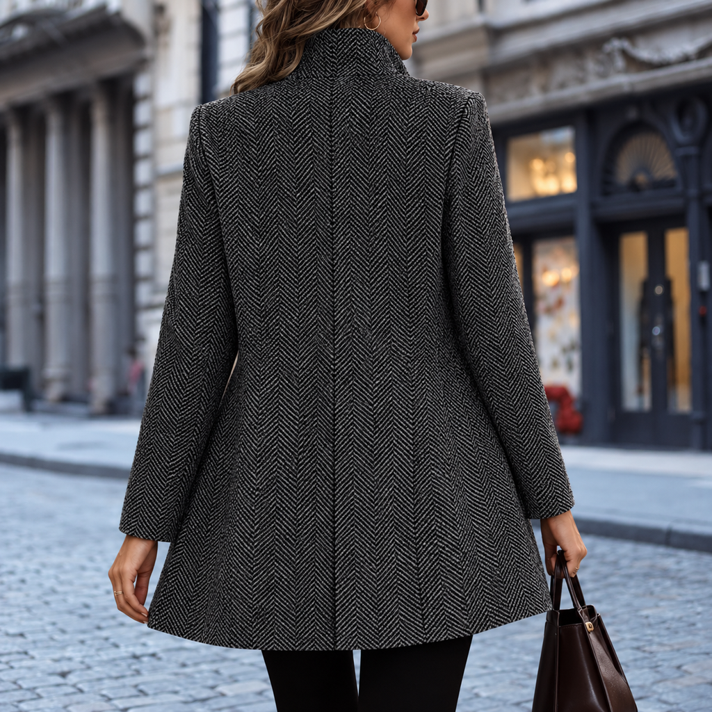 Women's Open-Front Herringbone Coat, view 3