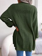 Women's Oversized Cable Knit Cardigan with Pockets, view 4