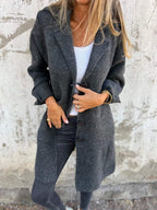 Women's Oversized Coat with Turn-Back Cuffs, view 5
