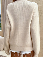 Women's Ribbed Henley Jumper with Wooden Buttons, view 9