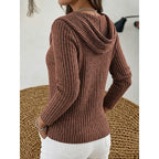 Women's Ribbed Jumper with Draped Cowl Neck, view 6