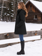 Women's Sherpa-Lined Hooded Parka with Drawstring Waist, view 8