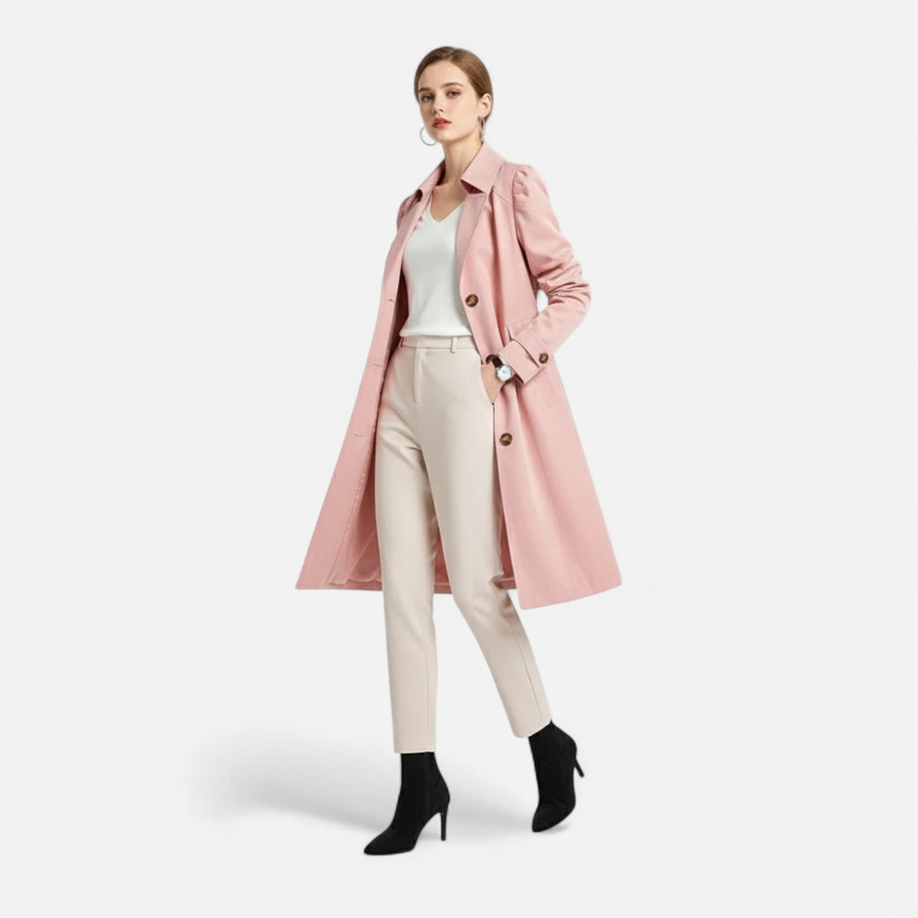 Women's Single-Breasted Longline Trench Coat, view 2