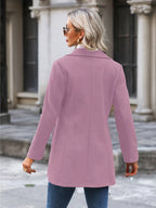Women's Stand-Collar Coat with Flared Hem, view 5