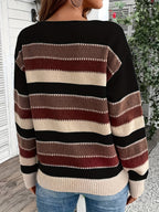 Women's Striped Colour Block Knit Jumper, view 2