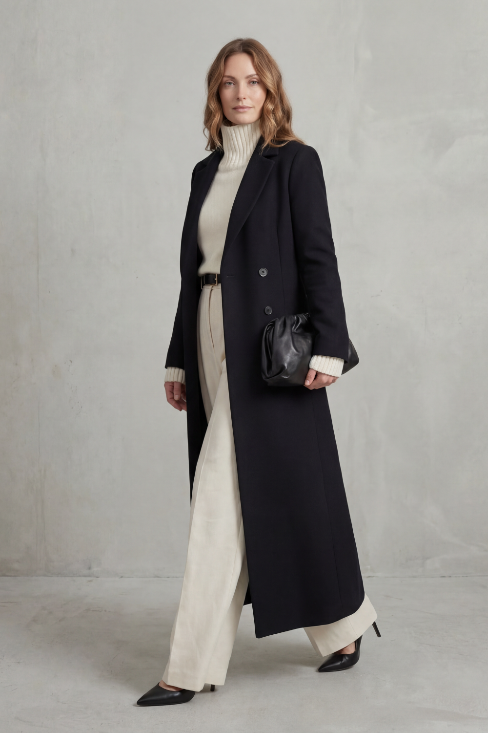 Women's Tailored Full-Length Double-Breasted Coat, view 2