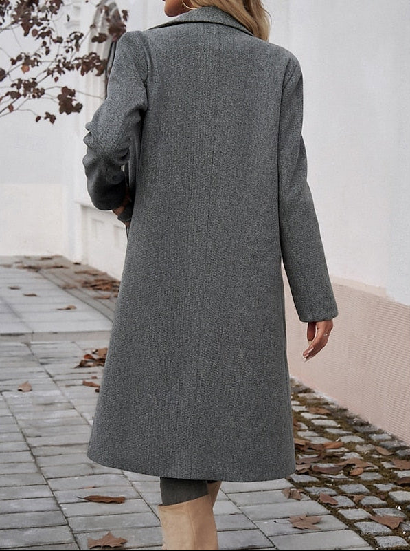 Women's Tailored Long Coat with Satin Lining, view 2