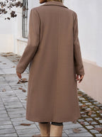 Women's Tailored Long Coat with Satin Lining, view 4