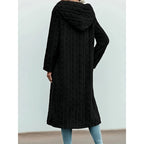 Women's Textured Plush Maxi Coat with Wide Collar, view 2