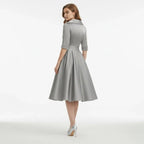 Women's Wrap Midi Dress with Pleated Full A-Line Skirt, view 15